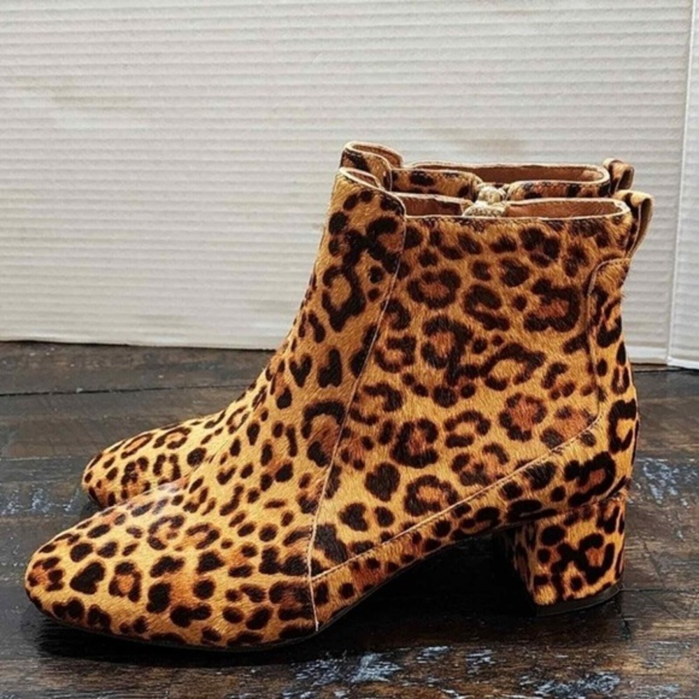 Jack Rogers Berkley animal leopard print calf hair Bootie boots size 8.5 new!!! - Picture 3 of 14